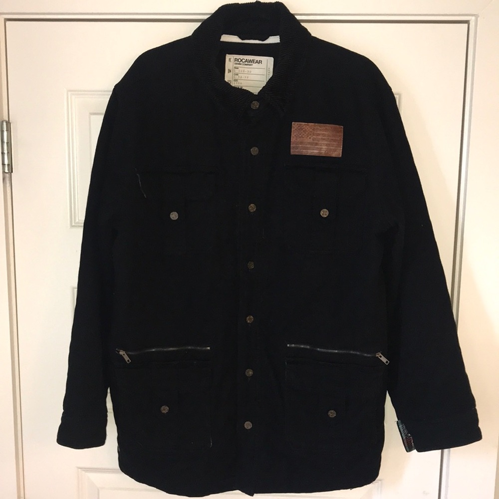 Chore coat barn Rocawear Denim Company black cotton fall winter coat jacket